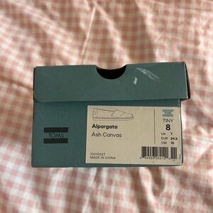 NIB Toddler Size 8 TOMS Ash Canvas Alpargata Shoes